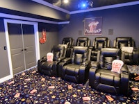 Modest Popcorn Themed Basement Theater
